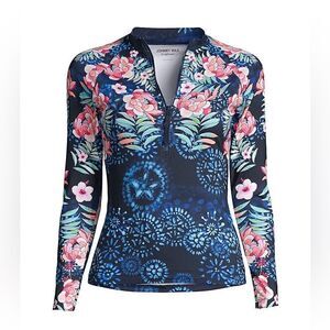 Johnny Was Annia Printed Surf Shirt Small